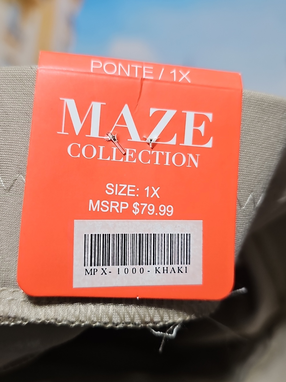 MAZE Tan Ponte Skinny Leggings in Taupe Size 1X New - Picture 3 of 5